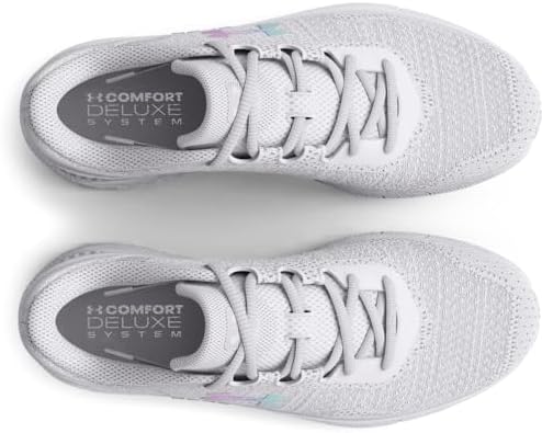 Under Armour Women's HOVR Intake 6 Sneaker, (100) White/White/Iridescent, 9 | Image 3