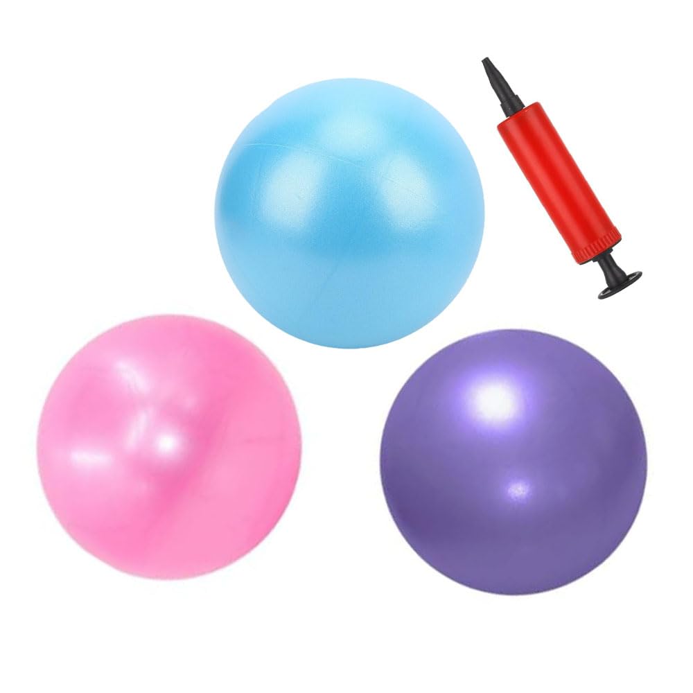 Palla da pilates, 25 cm, 3 pezzi, extra spessa e resistente, antiscivolo e super leggera, per yoga, casa, ufficio