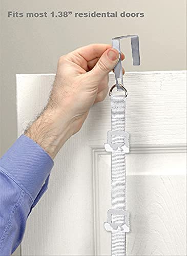 Cap Rack Fav | Hat Racks | Hold Up To 40 Caps | Over Door Organizer | Baseball Hat Organizer | Over Door Hanger | Fitted & Adjustable Caps & Visors | Door Slam Proof | 2 Straps | 20 Adj. Hooks | White #TOP7