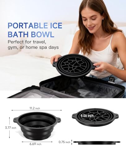 Image of Face Ice Bowl | Ice Cube Tray for Face Dip | Ice Dunk Bowl with Built-in Ice Tray | Collapsible Silicone Facial Ice Bath Bowl for Cold Plunge Therapy, Skin Tightening & Acne Relief