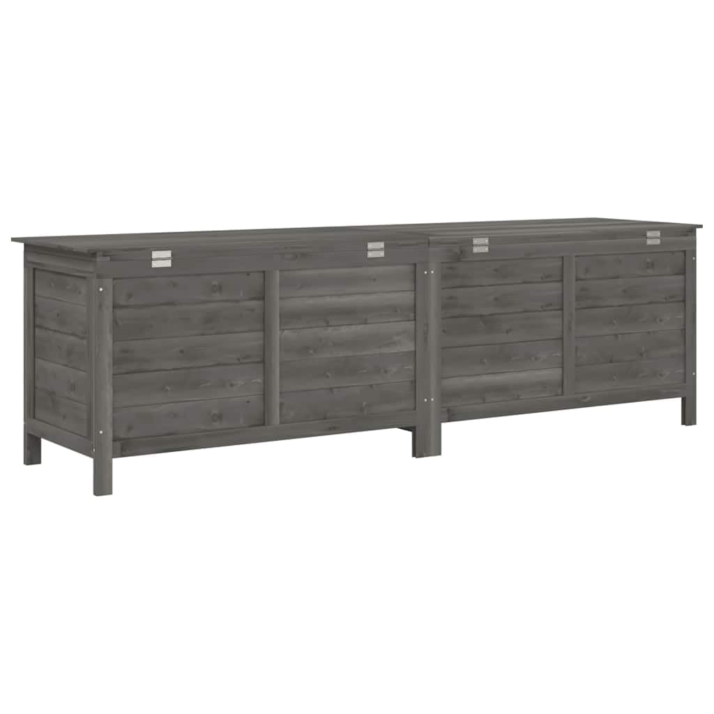 vidaXL Arcón de Jardín, Caja de Almacenaje con Tapa, Baúl para Cojines Alfombras Juguetes, Mueble para Patio, Madera Maciza de Abeto Gris Antracita