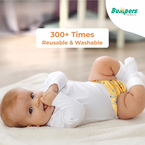 Image of Bumpers Premium & Ultra Soft Reusable Cloth Diaper with Insert Pad | Extra Absorbant, Washable, Waterproof & Adjustable cloth diaper for babies /Kids, 3M-3Years (Pack of 1, Free size, Beige)