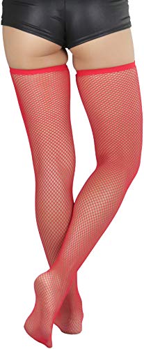 Image of ToBeInStyle Womens Standard Every-day Fishnet Thigh High Stockings