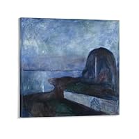 Amazon.co.jp: Edvard Munchエドヴァルド・ムンク絵画作品印刷『星月夜