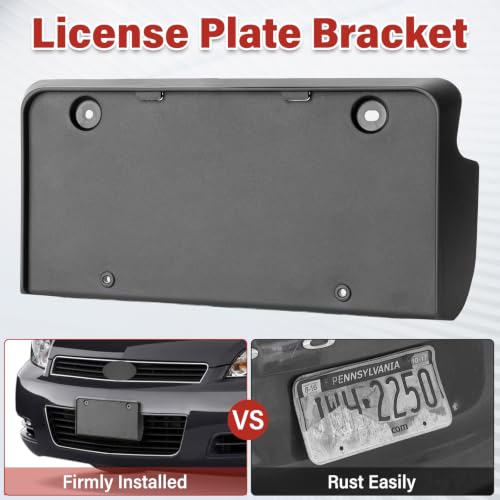 Image of License Plate Bracket for Chevrolet Chevy Impala 2006 2007 2008 2009 2010 2011 2012 2013, Impala Limited 2014 2015 2016, Front Bumper License Plate Holder Replacement Frame Black Mount