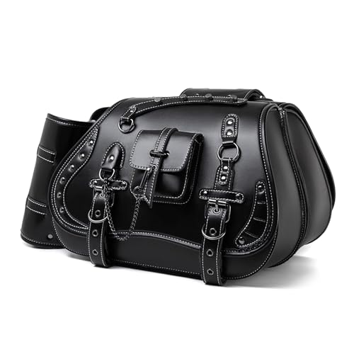 🏍️【Design Accurato】: Dotate di patte di sicurezza e fibbie a sgancio rapido, le borse consentono l'apertura e la chiusura con una sola mano, anche con i guanti. La patta impedisce agli oggetti di scivolare fuori durante i viaggi, mentre una sezione interna imbottita protegge dispositivi elettronici, fotocamere o altri oggetti di valore da urti e vibrazioni, garantendo la massima tranquillità su strade sconnesse