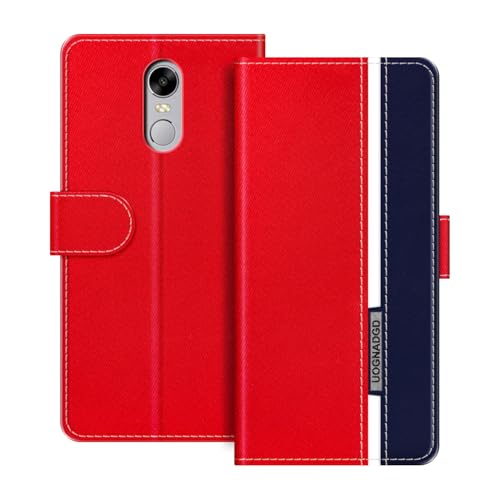 UOGNADGD Étui en Cuir Compatible avec Bluboo Maya Max Coque Portefeuille avec Fermeture magnétique Support intégré et emplacements Cartes (Rouge)