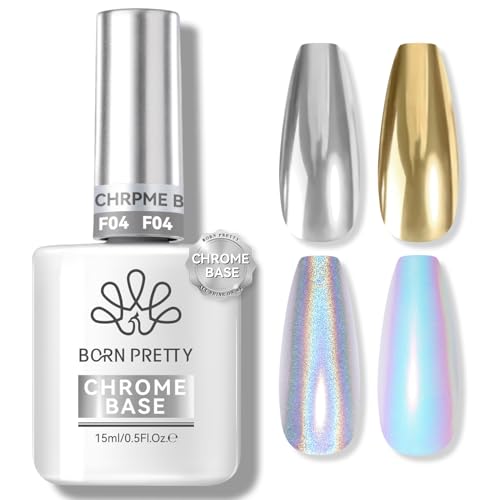 Born Pretty Top Gel for Chrome Nail Powder,15ml Top Gel for Metallic Gel