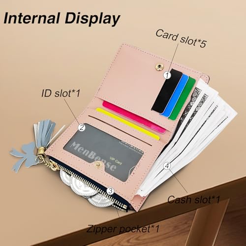 Women's Wallets, PU Leather Credit Card Holder Small Wallet for Women, Bifold Wallet with Zipper Cute Wallet for Travelling, Walking, Dating, Shopping4