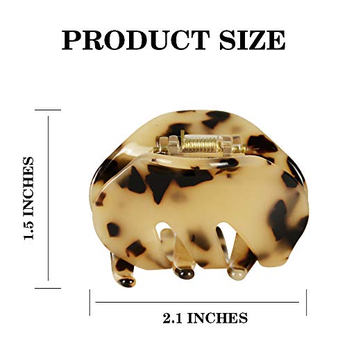 Bouniq BO-002 4 Pack 2.1 Inch Hair Claw Clips Tortoise Shell Cellulose Acetate Resin Hair Barrettes Medium French Design Hair Jaw Leopard Print Fashion Hair Styling Accessories thumb #2