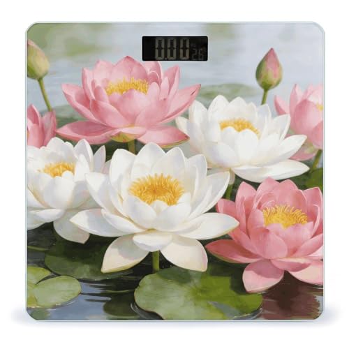 Báscula digital de baño con pantalla LED clara