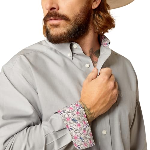 ARIAT Men's Wrinkle Free Solid Pinpoint Oxford Classic Fit Shirt3