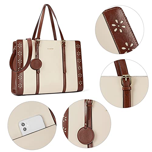 BOSTANTEN Laptop Bag for Women 15.6 inch Computer Leather Briefcase Vintage Work Tote Handbag3