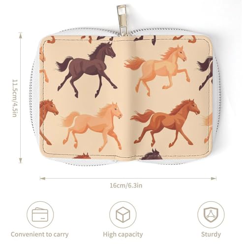 Racing Horses Horseraces Small Business Credit Card Holder Wallet with 20 Card Slots Case Coin Purse Pouch3