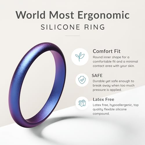 ThunderFit Women’s Silicone Thin and Stackable Ring Enhancers, Silicone Wedding Bands, 2.5mm Wide 2mm Thick, Variety Multipack 1-12 by ThunderFit - Image 5