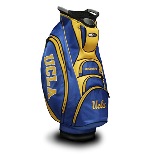 Team Golf NCAA UCLA Bruins Victory Golf Cart Bag, 10-way Top with Integrated Dual Handle & External Putter Well, Cooler Pocket, Padded Strap, Umbrella Holder & Removable Rain Hood