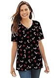 Women's Plus Size Perfect Printed V-Neck Top