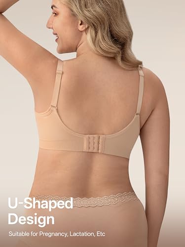 Image of Angelhood Nursing Bra 5 Pack Womens Maternity Breastfeeding Seamless Wireless Sleep Bra with Extenders