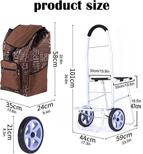 Einkaufstrolley Klappbar Universal-Einkaufswagen, Rollwagen Mit Rädern Und Abnehmbarer Wasserdichter Tasche, Faltbarer… – Bild 5