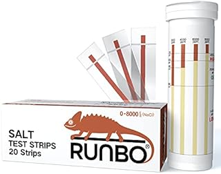 RUNBO Saltwater Pool Test Strips (20 Count) – Ideal for Salt Swimming Pools and Spa - Easy and Accurate Test for Sodium Chloride 0-8000 ppm