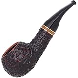 Savinelli Porto Cervo Collection - Handmade Wood Briar Pipe, Made in Italy, 6mm (Brown Rustic 320 KS)