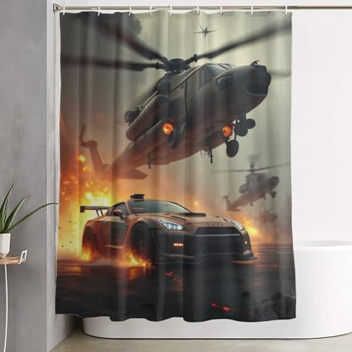 Rideau de douche imperméable et lavable en machine imprimé - 8