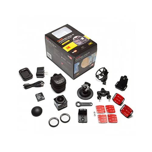 Image of Kodak PIXPRO SP360 4K Premier Pack VR Camera | 4K UHD Video, 12MP BSI-CMOS, 235 Degree Lens, Wi-Fi and NFC, Frame Housing, Bar and Suction Mounts, Lens Covers