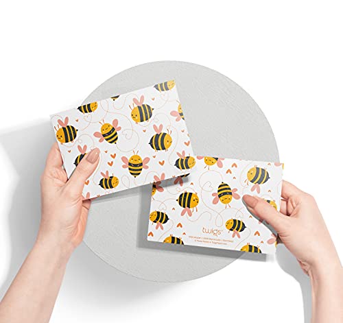 Image of Twigs Paper - Assorted Bumble Bee Greeting Cards - Stationery Cards with Envelopes - Thank You Card - Blank Note Cards - Greeting Cards for All Occasions - Made in USA (5.5 x 4.25, Set of 12)