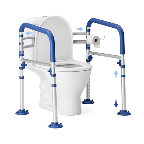 Loyoda Foldable Toilet Safety Rails for Seniors Height & Width Adjustable