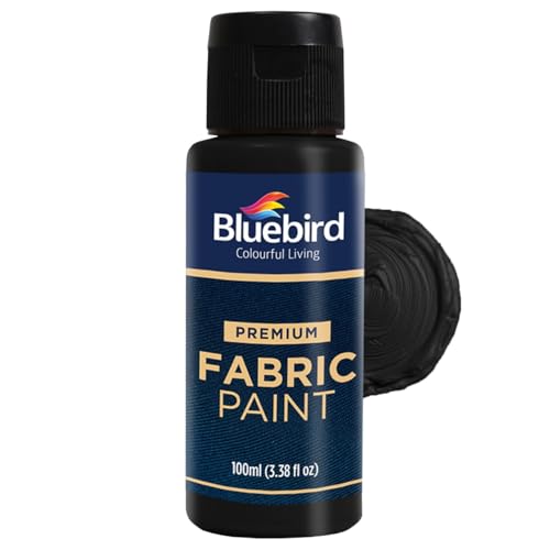 BLUEBIRD Permanent Fabric Paint Lamp Black (3.4 Fl Oz)