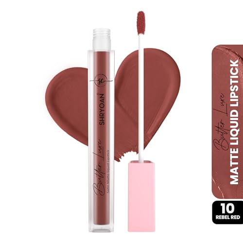 Image of Shryoan Butter Luxe Satin Matte Liquid Lipstick | Ultra Pigmented, Long-Lasting, Non-Transfer Formula, Smooth Lip Color, Weightless Finish, Silky Matte Finish (6ml) (Shade 10, Shade 10)