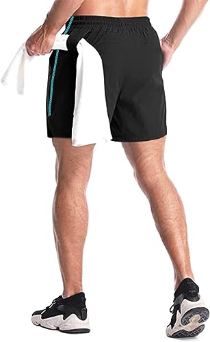 Image of JUST RIDER Men's Workout Running Shorts Quick Dry Lightweight Gym Shorts with 2 Zip Pockets & Loop