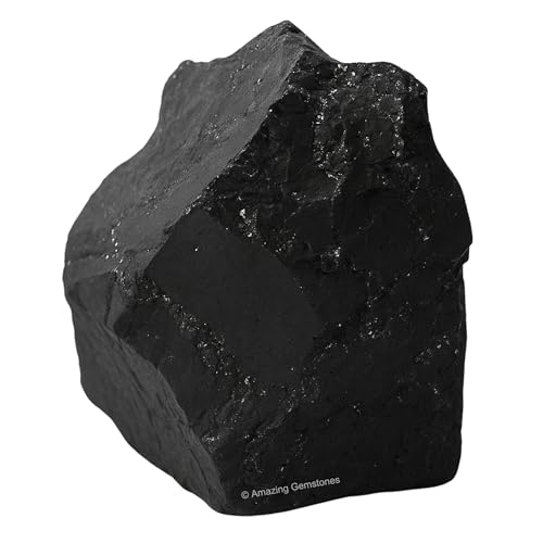 Image of Amazing Gemstone 2 Pieces Shungite Raw Crystals and Healing Stones, Natural Rocks for Tumbling and DIY Raw Stones and Crystals