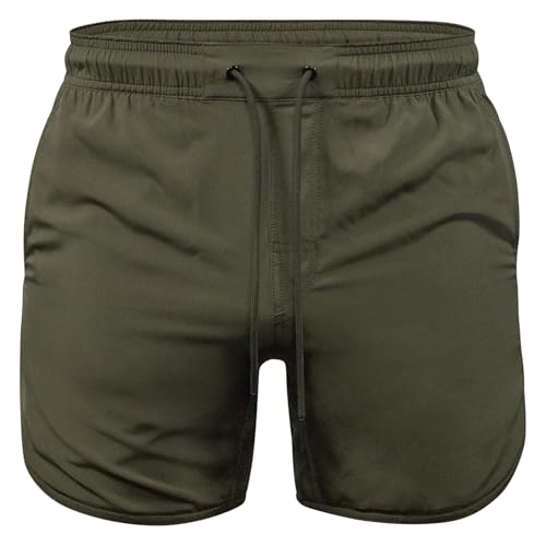 Mens Recon Pro Training Shorts with Pockets Lightweight Gym & Workout Shorts 5.5 Inseam Quick-Dry 4-Way Flex Fabric Athletic Fit for Training Running & HIIT Military Green Small
