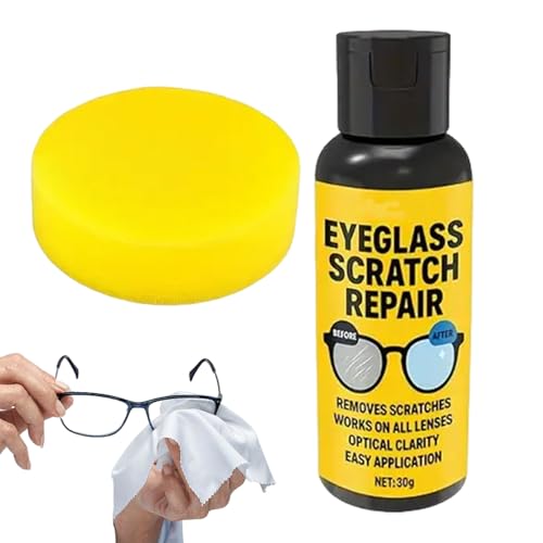 Bohany Eyeglass Scratch Repair - Scratch Remover Eyeglasses Glasses Polishing Mirror Grinding And Polishing Cleaner Kit, Spray Removes Scratches & Yellowing Anti-Fog Cleaner 30g