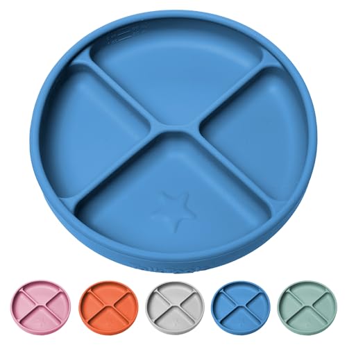 TalkTools Itsy Plate Must-Have Silicone Baby Plates with Suction | Non-Toxic Toddler Feeding Plate | Divided Portion Control Tray | BPA-Free, Easy-Clean, Travel-Friendly Baby Dishware - Made in USA