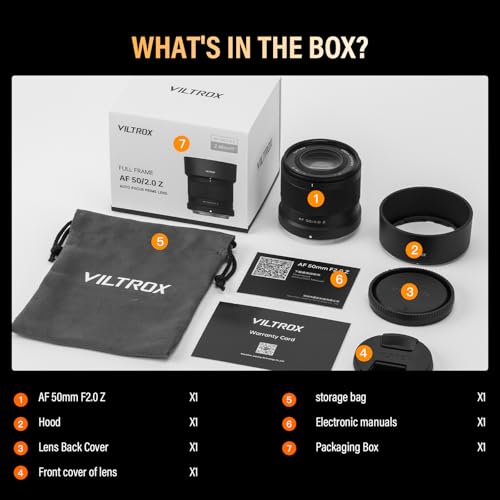 VILTROX 50mm F2.0 for Nikon Camera Lenses AF 50 mm F2 Z-Mount Shot Large Aperture STM Prime Lens for Z5 Z50 Z50II Z6 Z6II Z7 Z7II ZFC Z30 Z9 Z8 ZF Z6III