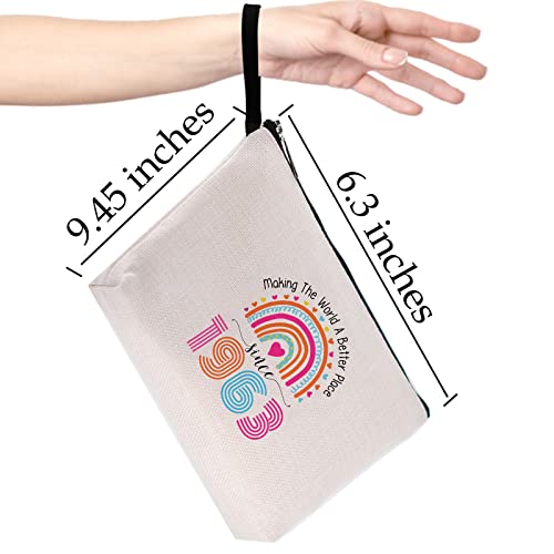 Hanamiya Na 60Th Birthday Gifts For Women-Making The World A Better Place Since 1963, 60 Years Old Makeup Bag For Her, Friend, Mom, Sister, Wife, Aunt, Coworker Boss #TOP2