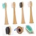 FRCOLOR 4pcs Bamboo Toothbrush Heads Replacements for Electric Toothbrush Gentle Cleaning