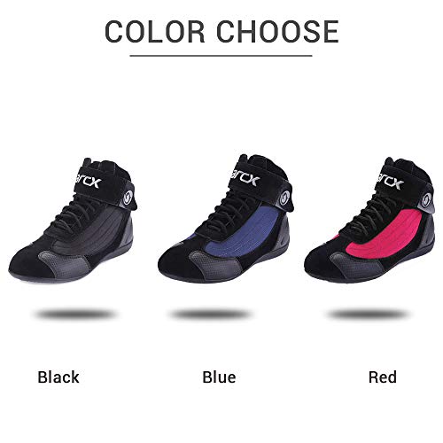 HEROBIKER Motorcycle Combat Boots Racing Hiking Outdoor Work Mid Ankle Shoes for Men Red