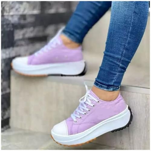 Elsvia Orthopedic Shoes for Women, Hiking Comfortable Casual Canvas Sneakers, Thick Sole Breathable Shoes4