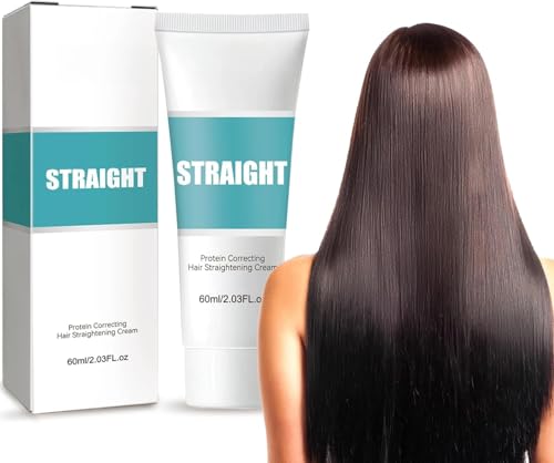Crema Alisadora De Proteinas, Crema Alisadora, Crema De Tratamiento Alisador Para Cabello Rizado, Crema Alisadora Correctora De Proteínas, Hair Straightening Cream Para Todo Tipo De Cabello (60ml)
