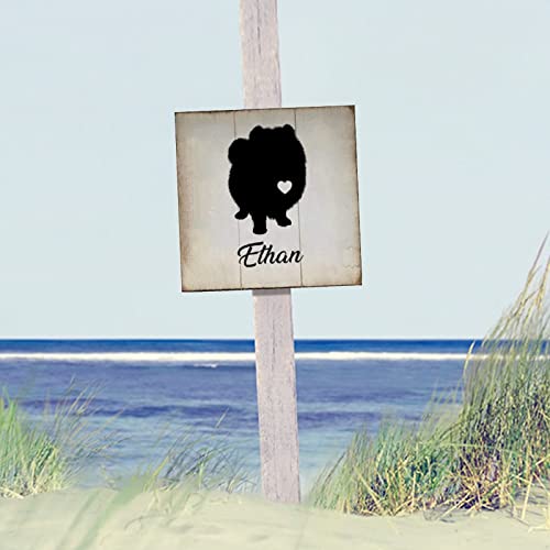 Plaque murale en bois Dogs Live Here rustique 35cm