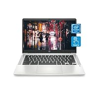 HP Chromebook 14 Laptop, Intel Celeron Processor, 4 GB RAM, 32 GB eMMC, 14? HD (1366 x 768) Touchscreen, Chrome OS, Webcam & Dual Mics, Work, Entertainment, Long Battery Life (14a-na0130nr, 2021)