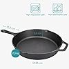 Navaris Sarten Hierro Fundido Induccion 25 cm - Sartenes de Hierro Fundido Induccion Vitrocerámica Horno Barbacoa Cocina de Gas - Sartén Antiadherente 25 cm con 2 Asas - Cast Iron Pan #5