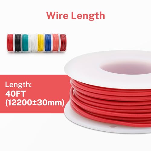 Image of FIRMERST 24 Gauge 40 Feet Solid Core Tinned Copper Hook up Wire Kit - 8 Colors