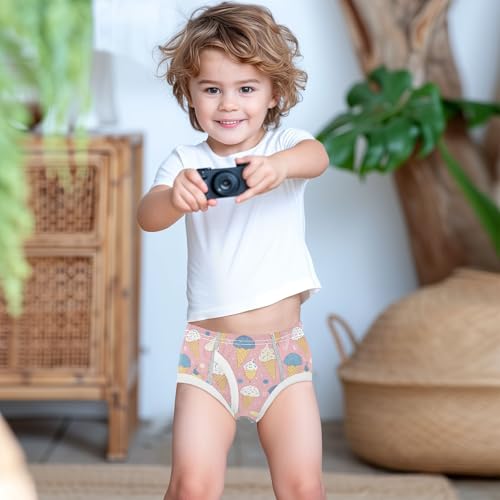 visesunny Boys Cotton Underwear Handdrawn Icecream Pattern Printed Toddler Soft Training Briefs Size 2T-8Y for Kids3