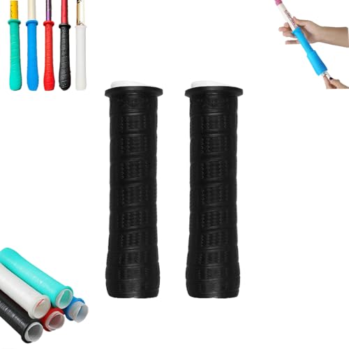 2 Pcs 6.7 Cold Shrink Handle Wrap with Textured Grip Silicone Non-Slip Cover for Secure Tool & Sports Handles Durable All-Weather Cold-Shrink Sleeve for Comfort & Control (Black 6.7)
