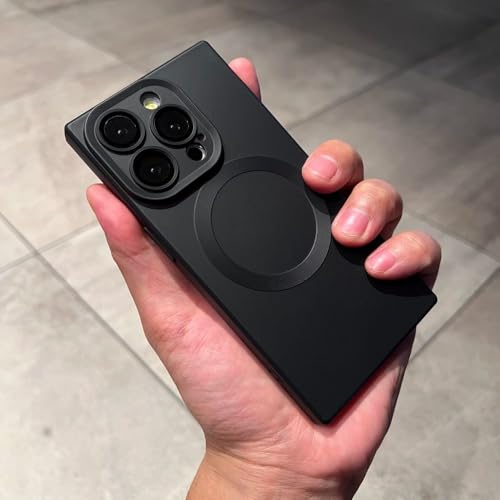 Coque de téléphone magnétique antichoc silicone noir charge sans fil iPhone