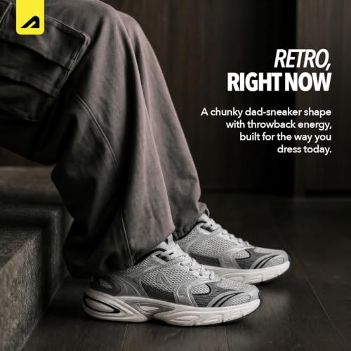 Image of Boldfit Shoes for Men Stylish Sneakers Retro Chunky Casual Shoes for Boys Platform Sneakers for Men Lightweight Streetwear Sneaker Shoe for Mens